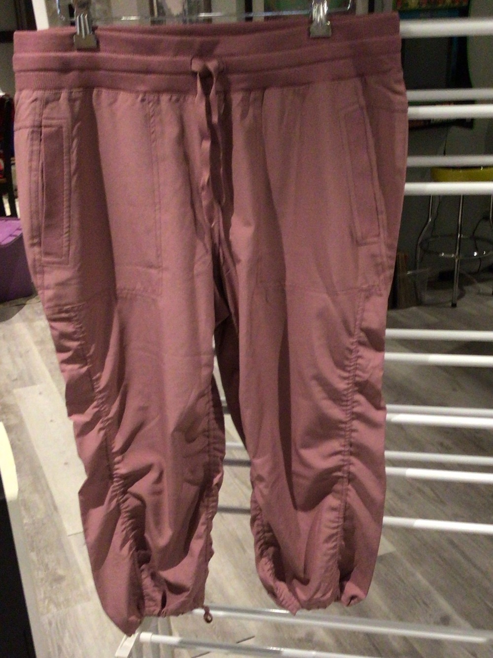 RBX Mauve Ribbed Waistband Active Leggings NWOT